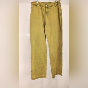 Wide Leg Women's Pants in Mustard Yellow